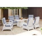 Reduzierte Weiße Moderne Siena Garden Rechteckige Lounge Sessel aus Polyrattan mit Armlehne Breite 100-150cm, Höhe 100-150cm, Tiefe 50-100cm 6 Personen 