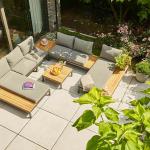 Anthrazitfarbene Siena Garden Lounge Gartenmöbel & Loungemöbel Outdoor aus Teak 4 Personen 