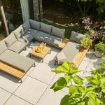 Anthrazitfarbene Siena Garden Lounge Gartenmöbel & Loungemöbel Outdoor aus Teak 7 Personen 
