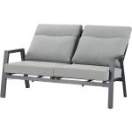 Anthrazitfarbene Zweisitzer-Sofas pulverbeschichtet aus Aluminium mit verstellbarer Rückenlehne Breite 150-200cm, Höhe 150-200cm, Tiefe 0-50cm 2 Personen 