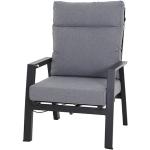 Anthrazitfarbene Siena Garden Lounge Sessel matt aus Aluminium mit verstellbarer Rückenlehne Breite 50-100cm, Höhe 50-100cm, Tiefe 50-100cm 