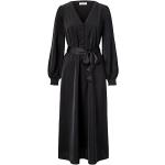 Schwarze Langärmelige Sienna V-Ausschnitt Winterkleider aus Kunstfaser für Damen Größe M 