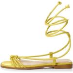 Reduzierte Gelbe Sienna Römersandalen & Gladiator Sandalen in Normalweite aus Textil für Damen Größe 38 mit Absatzhöhe bis 3cm 