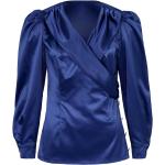 Reduzierte Royalblaue Langärmelige Sienna Festliche Blusen aus Kunstfaser für Damen Größe S 