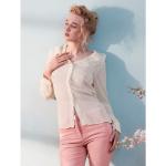 Reduzierte Cremefarbene Unifarbene Elegante Langärmelige Sienna Festliche Blusen aus Chiffon für Damen 