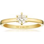Gelbe Elegante Sif Jakobs Vergoldete Ringe vergoldet 18 Karat mit Zirkonia für Damen Größe 54 