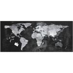 Schwarze Weltkarten mit Weltkartenmotiv aus Glas 
