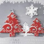 Reduzierte Silberne Sigel Three Trees Weihnachtskarten DIN A6 10-teilig 