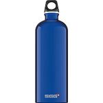 SIGG - Alu Trinkflasche - Traveller Dunkelblau - Klimaneutral Zertifiziert - Für Kohlensäurehaltige Getränke Geeignet - Auslaufsicher - Federleicht - BPA-frei - Dunkelblau - 1L