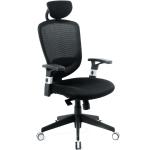 Schwarze Bürostühle mit Kopfstütze mit verstellbarer Kopfstütze Breite 0-50cm, Höhe 100-150cm, Tiefe 50-100cm 