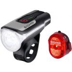 Sigma Sport - Aura 80 USB K-Set Nugget II - Fahrradlampen-Set schwarz/grau