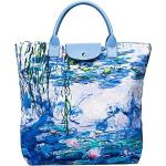 Signare Claude Monet Faltbare Einkaufstaschen mit Reißverschluss aus Kunstleder wiederverwendbar für Damen 