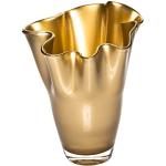 SIGNATURE HOME COLLECTION CO-17-203LM Vase mundgeblasenes Glas Glasvase Blumenvase, Dekovase, Höhe 30 Centimeters, Gold metallic glänzend