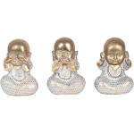 Reduzierte Weiße Asiatische 12 cm Signes Grimalt Buddha Figuren aus Kunstharz 3-teilig 
