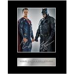 Signiertes Foto von Henry Cavill und Ben Affleck, mit Passepartout, Batman-Autogramm, Geschenk