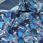 Blaue Langärmelige Signum Herrenlangarmhemden aus Baumwolle Größe S 