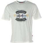 Weiße Kurzärmelige Signum Rundhals-Ausschnitt T-Shirts mit Meer-Motiv für Herren Größe L 