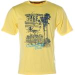 Gelbe Kurzärmelige Signum Rundhals-Ausschnitt T-Shirts mit Meer-Motiv für Herren Größe L 