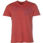 Rote Kurzärmelige Signum V-Ausschnitt T-Shirts für Herren Größe M 