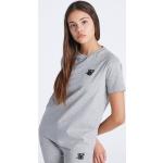 Reduzierte Graue Melierte Siksilk T-Shirts aus Baumwolle für Damen 