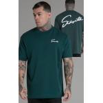 Grüne Oversize Siksilk T-Shirts aus Baumwolle für Herren Größe M 