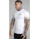 Reduzierte Weiße Bestickte Siksilk T-Shirts aus Baumwolle für Herren Größe XL 