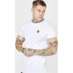 Weiße Bestickte Siksilk T-Shirts aus Baumwolle für Herren Größe XL 