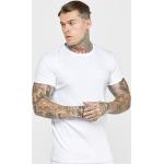 Reduzierte Weiße Bestickte Siksilk T-Shirts aus Polyester für Herren Größe XS 
