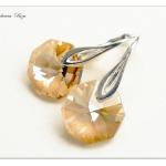 Silberne Elegante Ohrhänger Vergoldete aus Kristall 