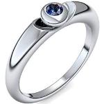 Silber Ring Saphir 925 + inkl. Luxusetui + Saphir Ring Silber Saphirring Silber (Silber 925) - Escape Amoonic Schmuck Größe 52 (16.6) AM15 SS925SAFA52