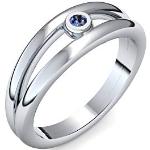 Silber Ring Saphir 925 + inkl. Luxusetui + Saphir Ring Silber Saphirring Silber (Silber 925) - Glamourise Amoonic Schmuck Größe 54 (17.2) AM141 SS925SAFA54