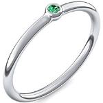 Silber Ring Smaragd 925 + inkl. Luxusetui + Smaragd Ring Silber Smaragdring Silber (Silber 925) - Slick one Amoonic Schmuck Größe 54 (17.2) KA11 SS925SMFA54