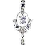 Nickelfreie Silberne Motiv Kettenanhänger aus Kristall mit Zirkonia für Damen zur Hochzeit 