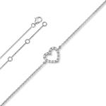 Silberne Elegante Herz Armbänder mit Zirkonia für Damen 