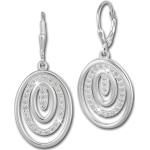 SilberDream Ohrhänger für Damen Silber weiß Oval Zirkonia Ohrringe SDO364S