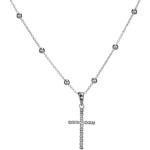 Nickelfreie Silberne Elegante Silbermoos Kreuzketten glänzend für Damen 