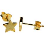 Nickelfreie Goldene Sterne Silbermoos Sternohrstecker glänzend aus Silber für Damen 
