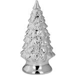 Silberne 21 cm Weihnachtsbäume glänzend aus Porzellan 