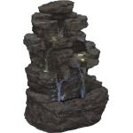 SILEX Standbrunnen »Wasserkuppe«, inkl. LED und Pumpe, BxLxH: 41 x 34 x 60 cm, grau, Polyresin grau