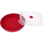 Rot Rund Faltbare Lunchbox Outdoor Camping Waschschüssel BPA-frei 400ml 
