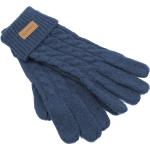 Dunkelblaue Nachhaltige Strick-Handschuhe aus Wolle für Damen für den für den Winter 