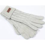 Elfenbeinfarbene Nachhaltige Strick-Handschuhe aus Wolle für Damen für den für den Winter 