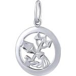 Silberne Runde Wassermann-Anhänger mit Sternzeichen-Motiv aus Silber für Herren 