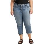 Indigofarbene Capri-Jeans mit Reißverschluss für Damen Größe L 