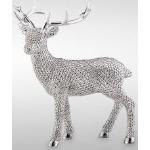 Silberne 21 cm Weihnachtsfiguren aus Kunststein 