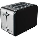 Schwarze Silvercrest Toaster aus Edelstahl mit Brötchenaufsatz 