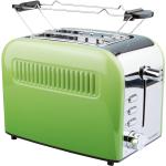 Grüne Silvercrest Toaster aus Edelstahl mit Brötchenaufsatz 