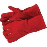 Rote Schweißerhandschuhe aus Leder für Damen Größe 10 für den für den Winter 