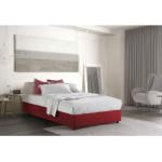Silvia Queen-Size-Bett mit Container, Made in Italy, aus Stoff, 120x190 cm, mit Frontöffnung, Rot - Talamo Italia