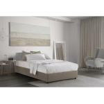 Silvia Queen-Size-Bett mit Container, Made in Italy, aus Stoff, 120x190 cm, mit Frontöffnung, Taupe - Talamo Italia